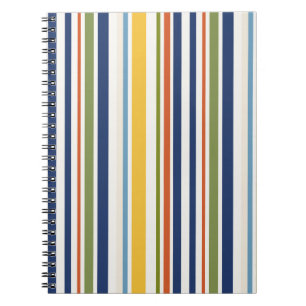 Caderno Espiral Padrão Moderno de Listra Vertical Colorida