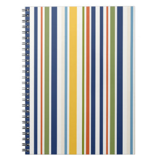 Caderno Espiral Padrão Moderno de Listra Vertical Colorida