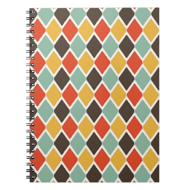 Caderno Espiral Padrão moderno de moda tribal (Frente)