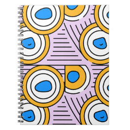 Caderno Espiral Padrão moderno e colorido de abstrato do Tibete em