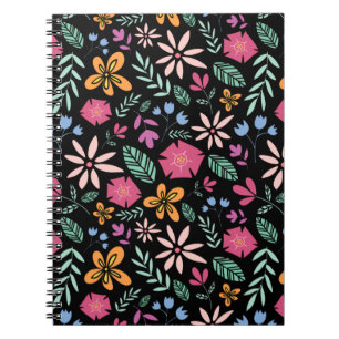 Caderno Espiral Padrão Natural Floral E Sem Glamor