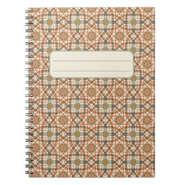 Caderno Espiral Padrão octagonal geométrico com cores quentes