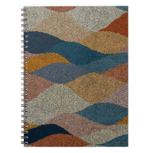 Caderno Espiral Padrão ondulado sem costura. Orna desenhada à mão