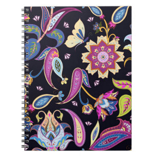 Caderno Espiral Padrão paisley da Índia