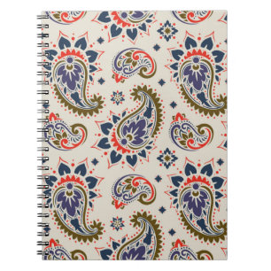 Caderno Espiral Padrão paisley sem costura