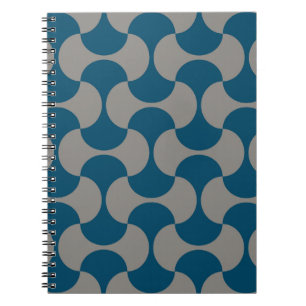 Caderno Espiral Padrão pastel sem costura no estilo dos anos 60. W