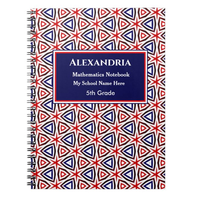 Caderno Espiral Padrão Patriótico Americano Vermelho Branco Azul P (Frente)