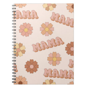 Caderno Espiral Padrão perfeito da mãe Hippie. Fundo de Groovy. M