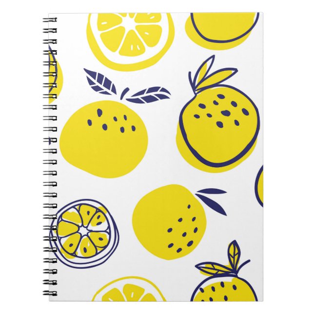 Caderno Espiral Padrão perfeito de frutas de laranjas (Frente)