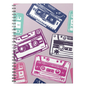 Caderno Espiral padrão perfeito desenhado manualmente com áudio
