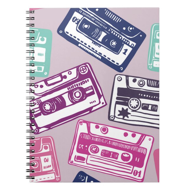 Caderno Espiral padrão perfeito desenhado manualmente com áudio an (Frente)