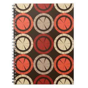 Caderno Espiral Padrão perfeito do Bolinhas. Mosaico de figos étni