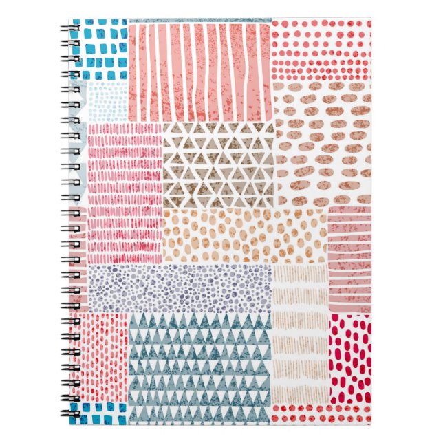 Caderno Espiral Padrão perfeito e bonito no estilo de patch. D sim (Frente)