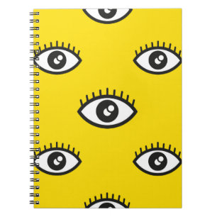 Caderno Espiral padrão perfeito para abstrato ocular. Olhos sem o