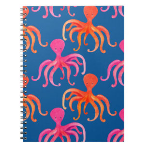 Caderno Espiral Padrão perfeito para polvos coloridos
