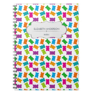 Caderno Espiral Padrão personalizado de ursos de múmia