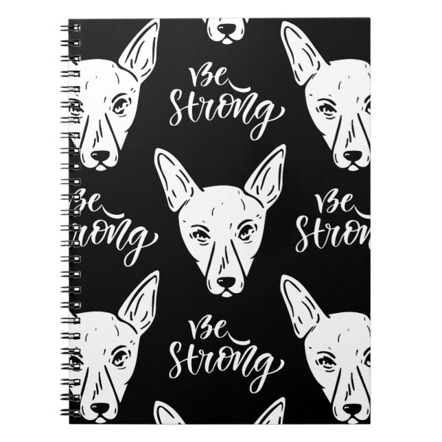 Caderno Espiral Padrão Põe Cachorros Fortes Ao Longo (Frente)