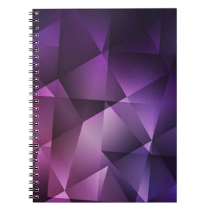 Caderno Espiral Padrão poligonal, rosa moderno e púrpura, sem so