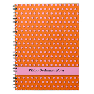Caderno Espiral Padrão Polkadot Rosa Bebê