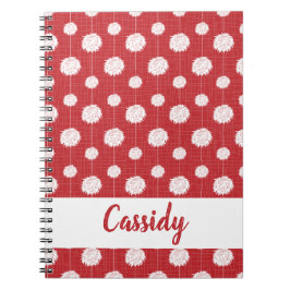 Caderno Espiral Padrão Pom De Cheerleader Vermelho