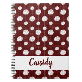 Caderno Espiral Padrão Pom Do Cheerleader Maroon