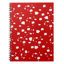 Caderno Espiral padrão ponto com toadstool vermelha