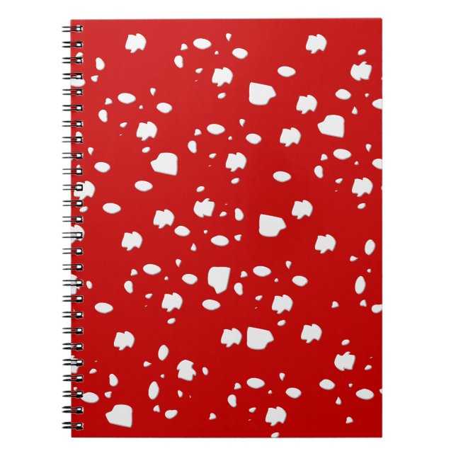 Caderno Espiral padrão ponto com toadstool vermelha (Frente)