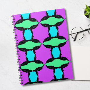 Caderno Espiral Padrão Pop Art de Tartaruga Marinha em Espiral
