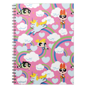 Caderno Espiral Padrão Powerpuff Girls & Donny Rainbow