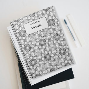 Caderno Espiral Padrão Preto&Branco