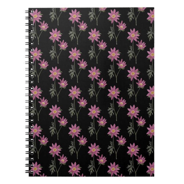 Caderno Espiral Padrão Preto do Notebook Dill Daisy (Frente)