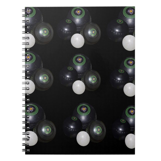 Caderno Espiral Padrão Preto E Branco De Bolinhos. (Frente)
