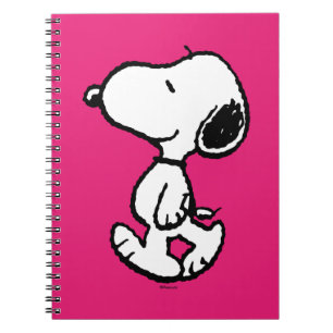 Caderno Espiral Padrão preto e magenta do snoopy