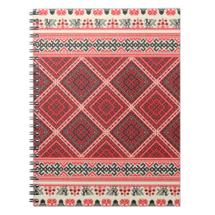 Caderno Espiral Padrão repetitivo decorativo inspirado na tradição