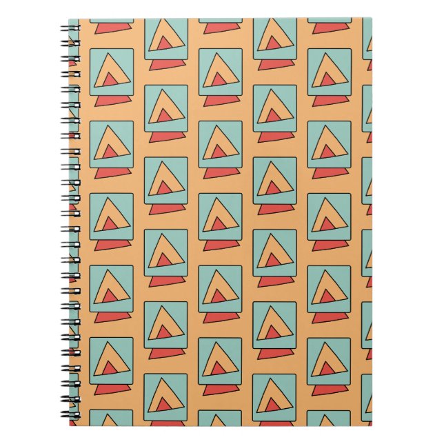 Caderno Espiral Padrão Retrô Vintage Excêntrico (Frente)