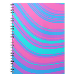 Caderno Espiral Padrão retroativo de onda brilhante