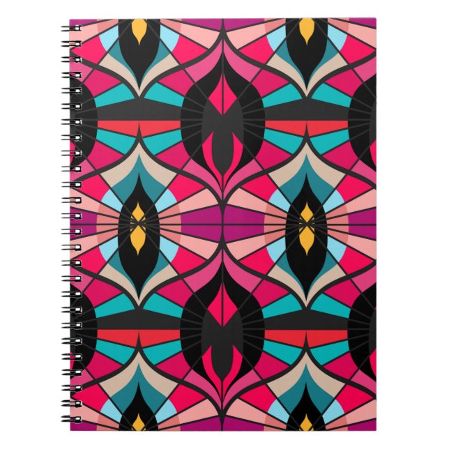 Caderno Espiral Padrão retrorreflector perfeito no estilo dos anos (Frente)