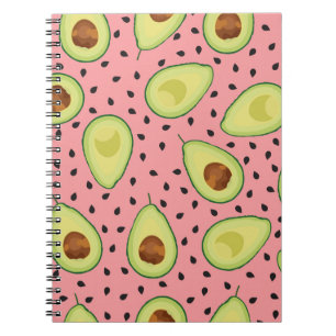 Caderno Espiral Padrão rosa Avocado