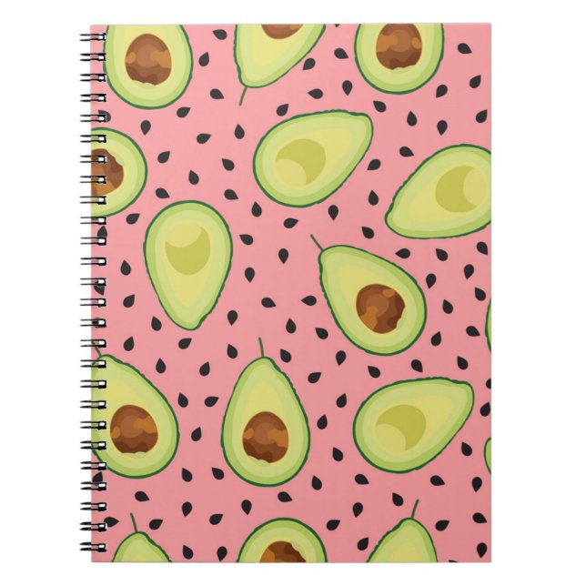 Caderno Espiral Padrão rosa Avocado (Frente)