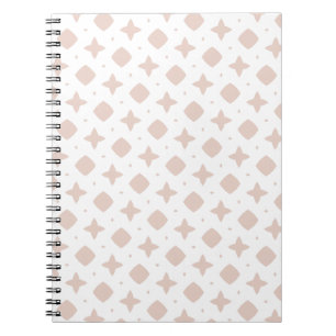 Caderno Espiral Padrão rosa-boho, retrô moderno do século médio