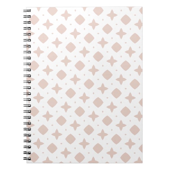 Caderno Espiral Padrão rosa-boho, retrô moderno do século médio (Frente)