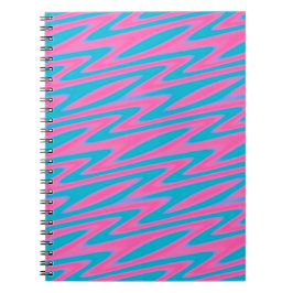 Caderno Espiral Padrão rosa e turquesa