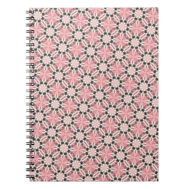 Caderno Espiral Padrão rosa floral (Frente)