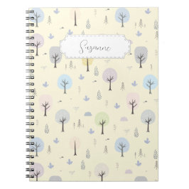 Caderno Espiral Padrão Scandinávia Personalizável de Floresta Invi
