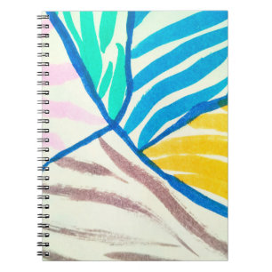 Caderno Espiral Padrão sem costura com árvores. árvores colorid
