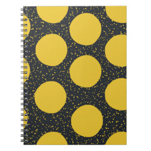 Caderno Espiral Padrão sem costura com bolinhas amarelas