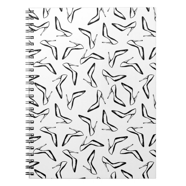Caderno Espiral Padrão sem costura com calçados glamourosos de sal (Frente)