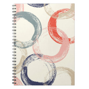 Caderno Espiral Padrão sem costura com círculos de coloração a