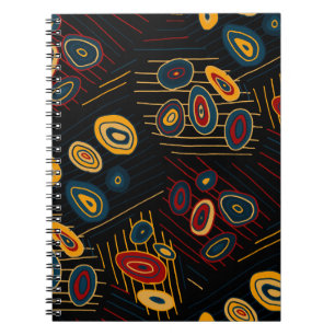 Caderno Espiral Padrão sem costura com rabiscos abstrato modernos.
