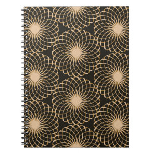 Caderno Espiral padrão sem costura da grelha floral gráfica em i